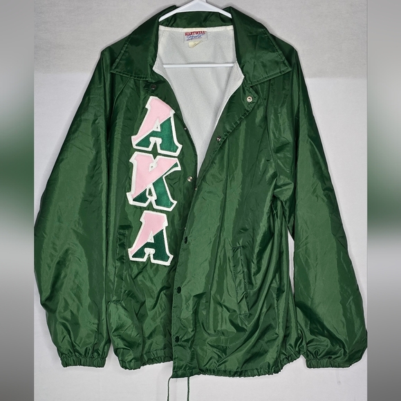 Alpha Kappa Alpha Line Jacket  Size Large Hartwell Sports Hunter Green AKA - Picture 1 of 7